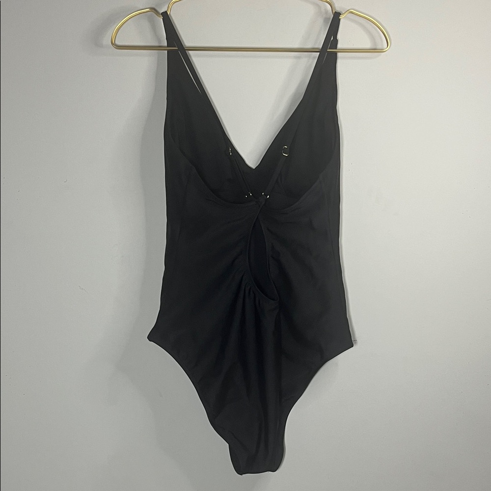 Shade & Shore Black Cross-Back One Piece Swimsuit with Padding and Liner - NWT L - Picture 6 of 8